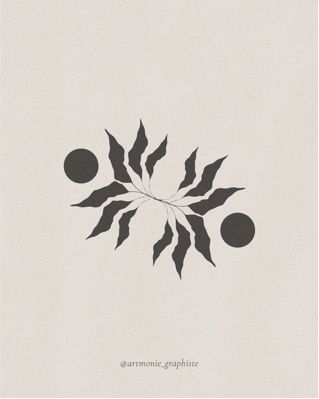 Illustration feuilles et soleil, nature et artistique